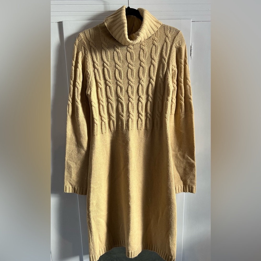 Knit turtleneck midi dress size M